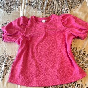 crown & ivy Textured Leopard Crewneck Top